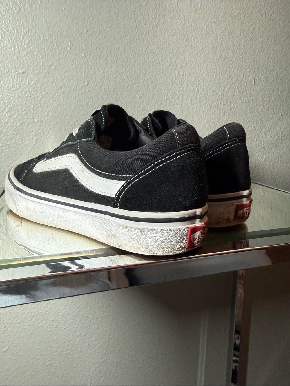 Vans Black White Sidestripe Low Top Skate Sneakers Women’s Size 7 - Picture 3 of 7